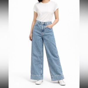 Everlane Mariner Cropped Jeans‎ Women 24R Blue Organic Cotton High Rise NWT